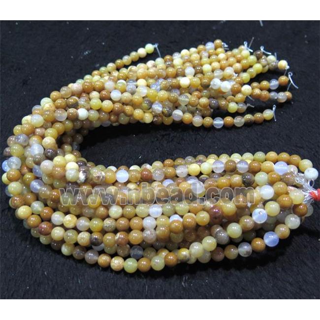 round yellow Agate beads