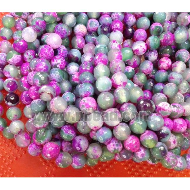 Dichromatic Agate beads, faceted round, green