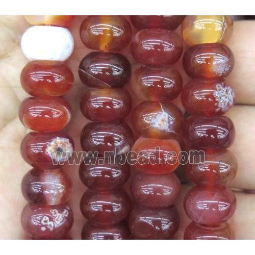 red agate beads, rondelle