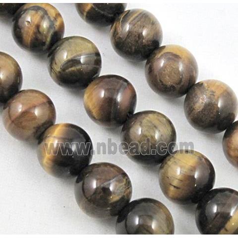 tiger eye beads, round, AB grade