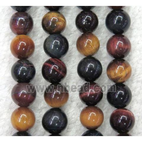 colorful Tiger Eye stone beads, round