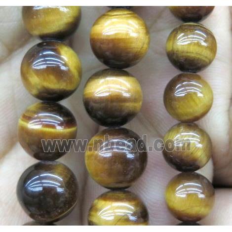 tiger eye stone beads, round, A grade