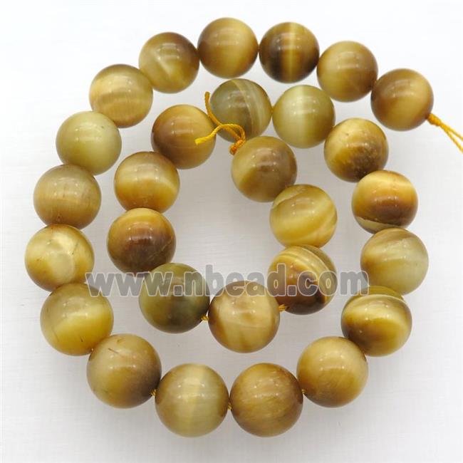 Natural Tiger Eye Stone Beads Golden Dye Smooth Round