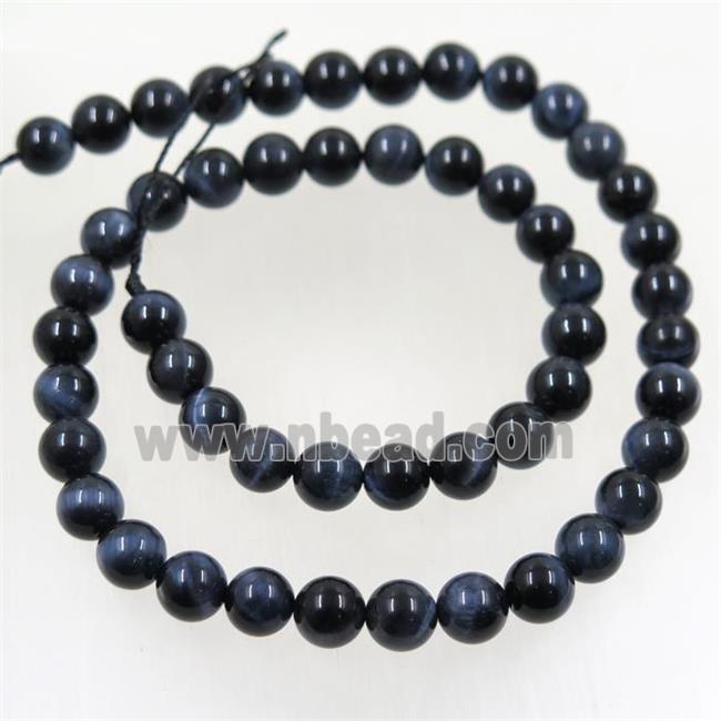 natural blue Tiger eye stone beads, round
