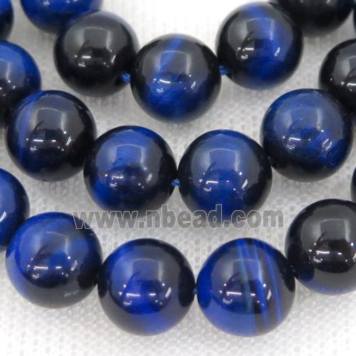 deepblue Tiger eye stone beads, round