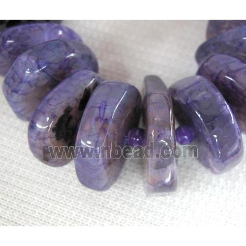 agate heshi beads for necklace, purple