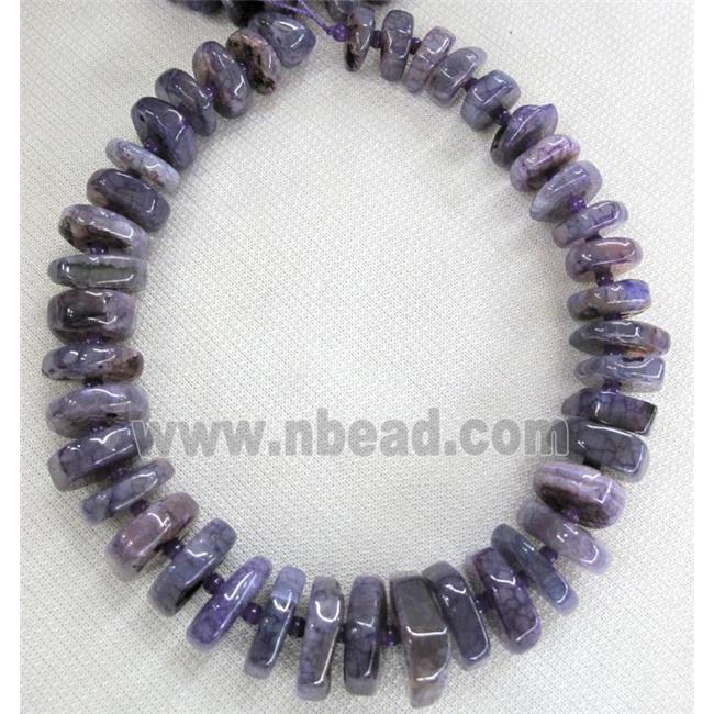 agate heshi beads for necklace, purple