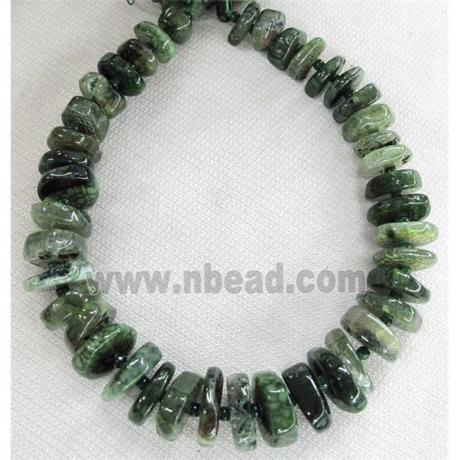 agate heshi beads for necklace, green