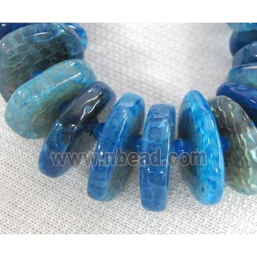 agate beads, heshi, blue
