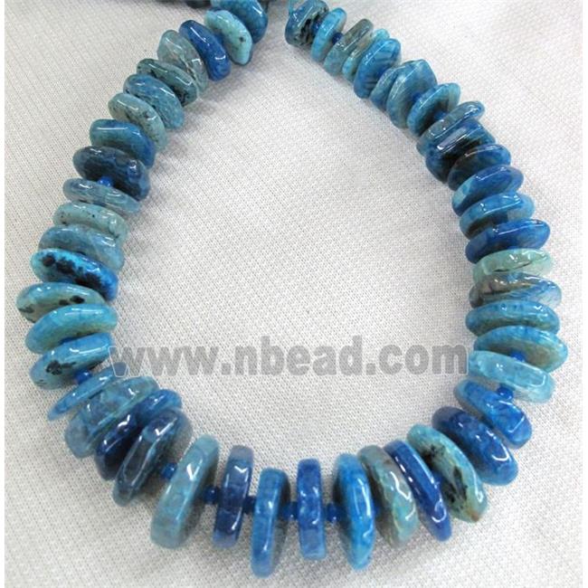 agate beads, heshi, blue