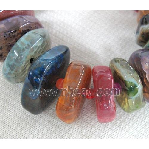 agate heshi beads for necklace, mixed color