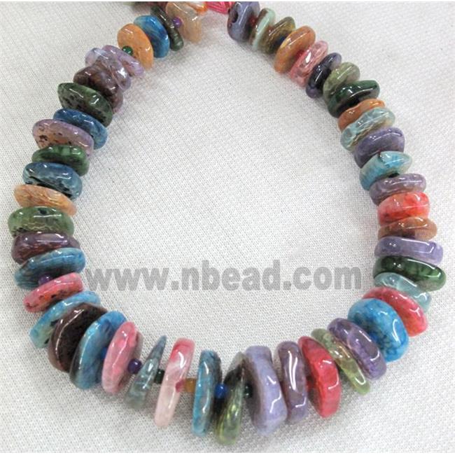 agate heshi beads for necklace, mixed color
