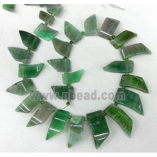 green Agate slice beads Necklace Chain