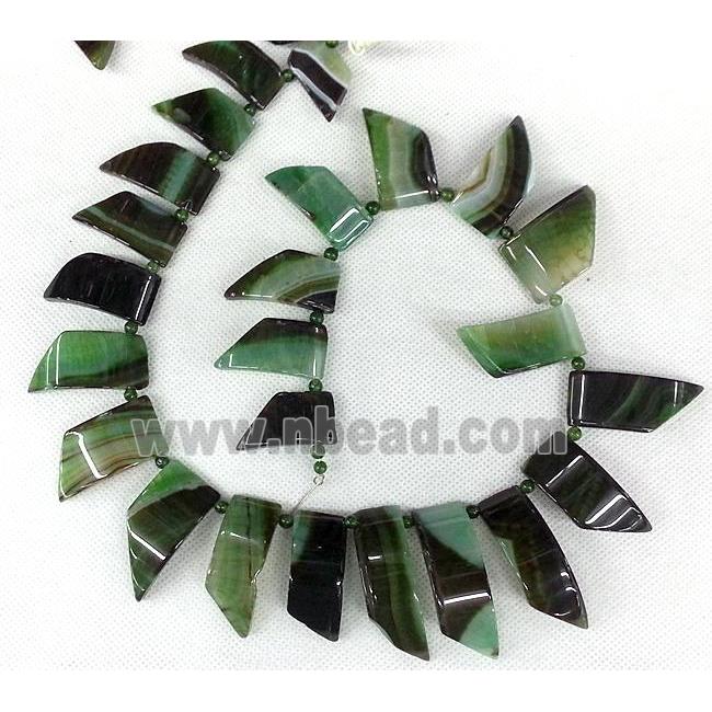 green Agate slice beads Necklace Chain