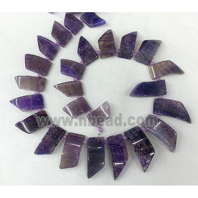 purple Agate slice beads Necklace Chain