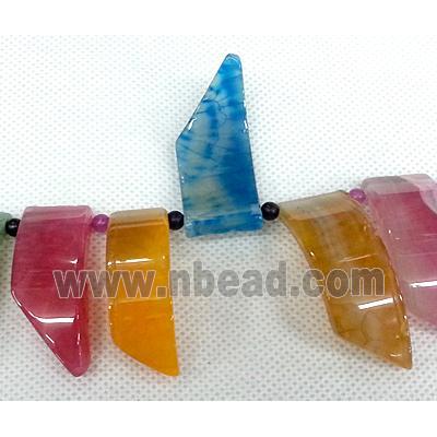 Agate slice beads Necklace Chain, mix color