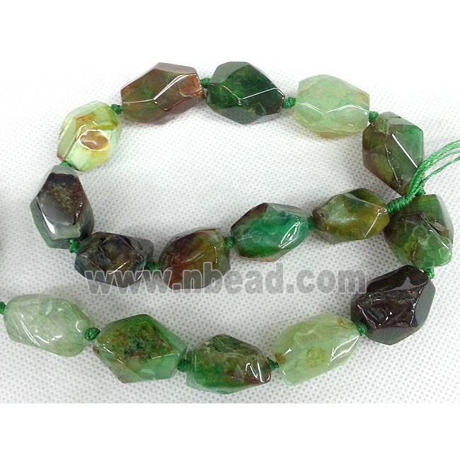 green Agate stone beads, freeform