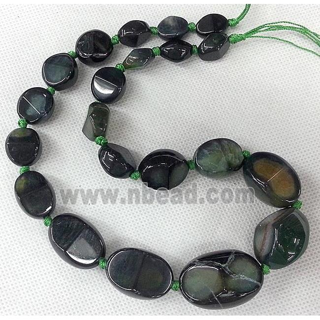 green Agate beads Necklace Chain, freeform