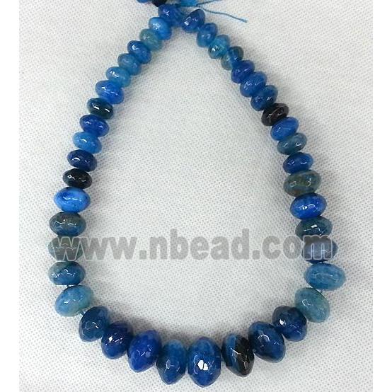 blue Agate rondelle beads Necklace Chain