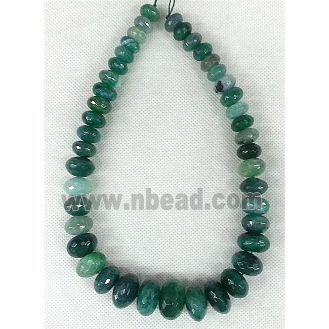 green Agate rondelle beads Necklace Chain