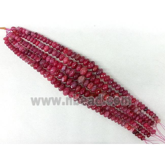 hotpink Agate rondelle beads Necklace Chain