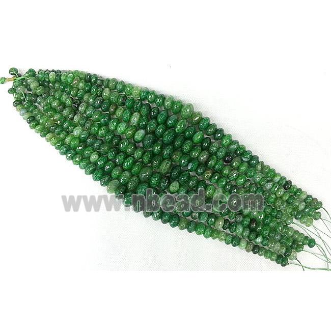 Agate rondelle beads Necklace Chain, green