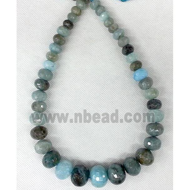 Agate stone beads necklace chain, faceted abacus