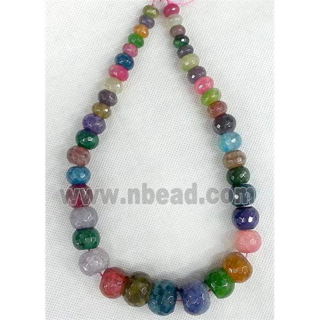 Agate rondelle beads Necklace Chain, mix color