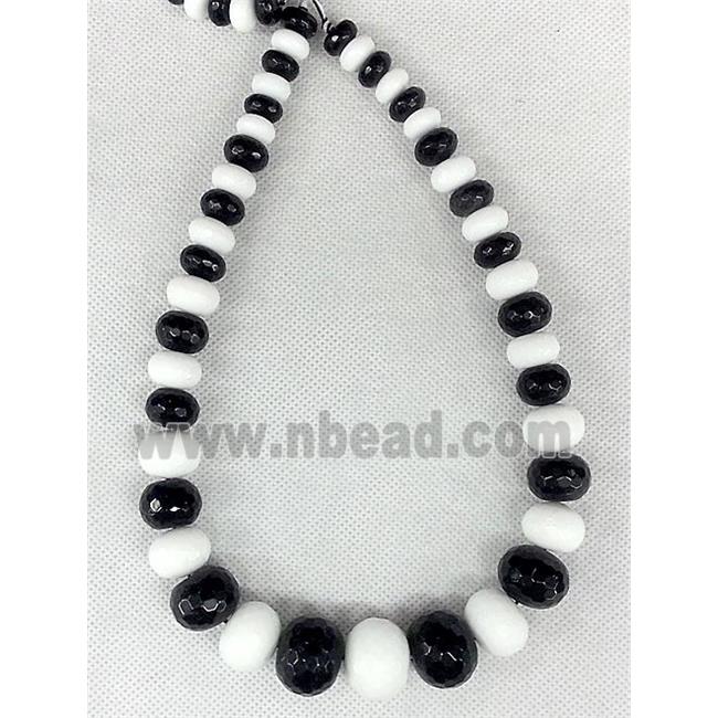 Agate stone beads for necklace, faceted abacus