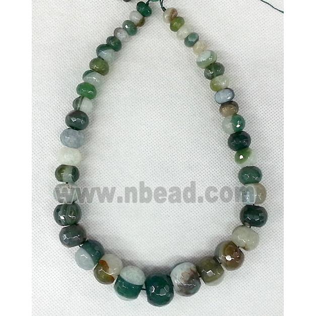 green Druzy Agate rondelle beads Necklace Chain