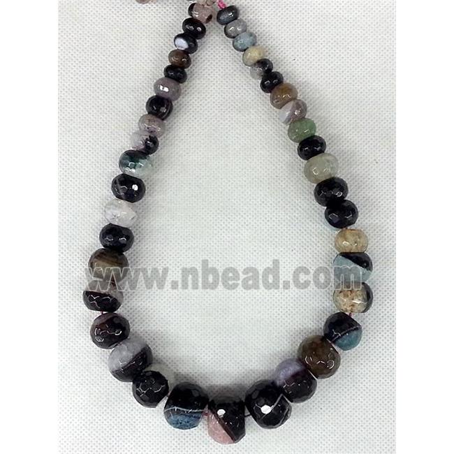 Druzy Agate rondelle beads Necklace Chain, mix color