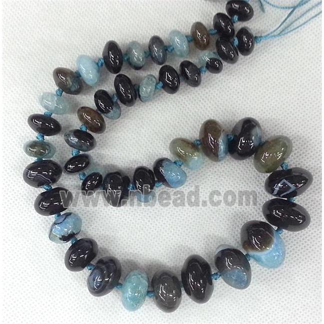 blue Druzy Agate rondelle beads Necklace Chain