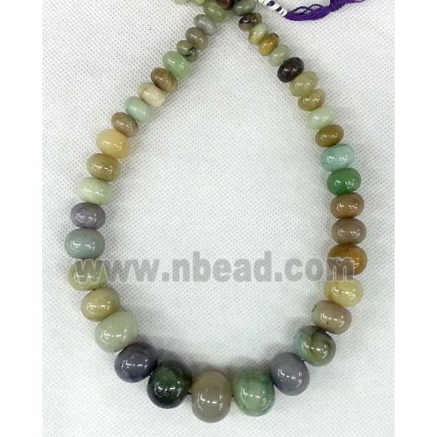 Agate rondelle beads Necklace Chain, mix color