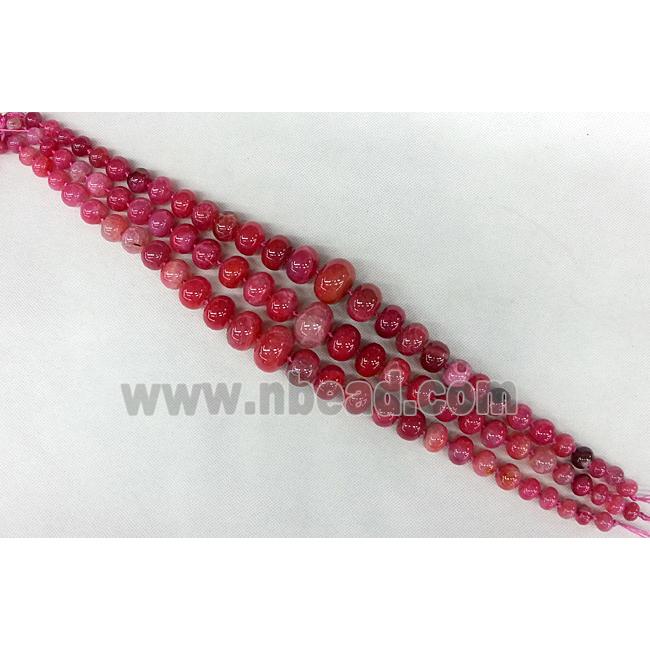 red Agate graduated beads, rondelle, dye