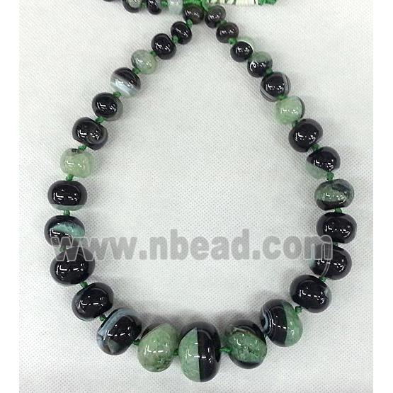 green Druzy Agate rondelle beads necklace chain