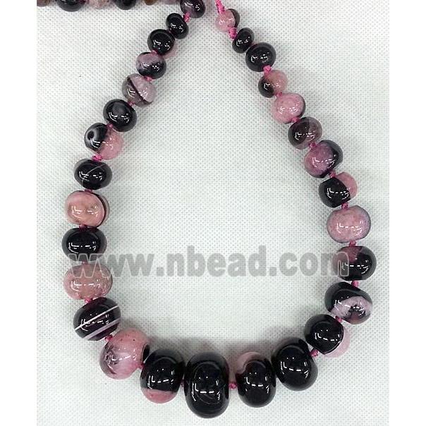 pink Druzy Agate rondelle beads Necklace Chain,