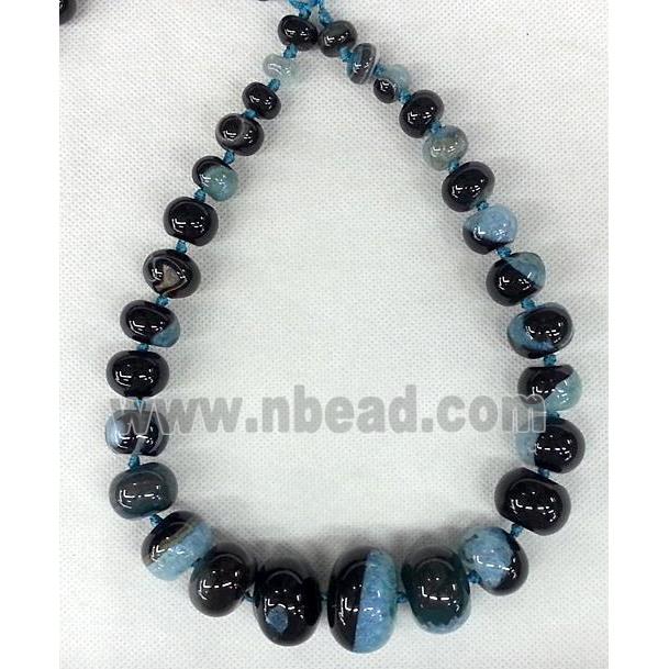 blue Druzy Agate rondelle beads Necklace Chain