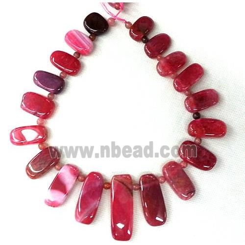 red Agate stick beads Necklace Chain