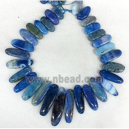 blue Agate stick beads Necklace Chain