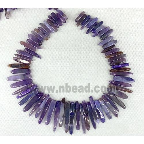 purple Agate stick beads Necklace Chain