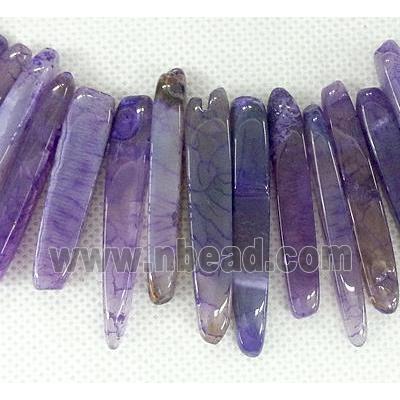 purple Agate stick beads Necklace Chain