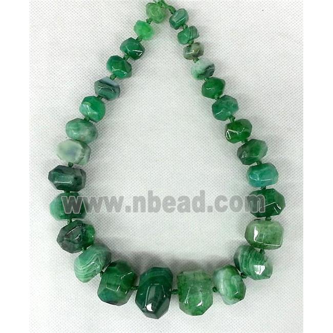 green Agate Necklace Chain, rondelle