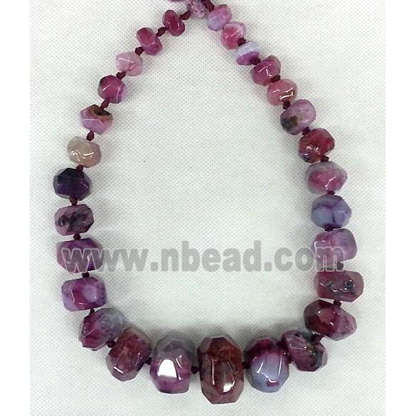 purple Agate Necklace Chain, rondelle