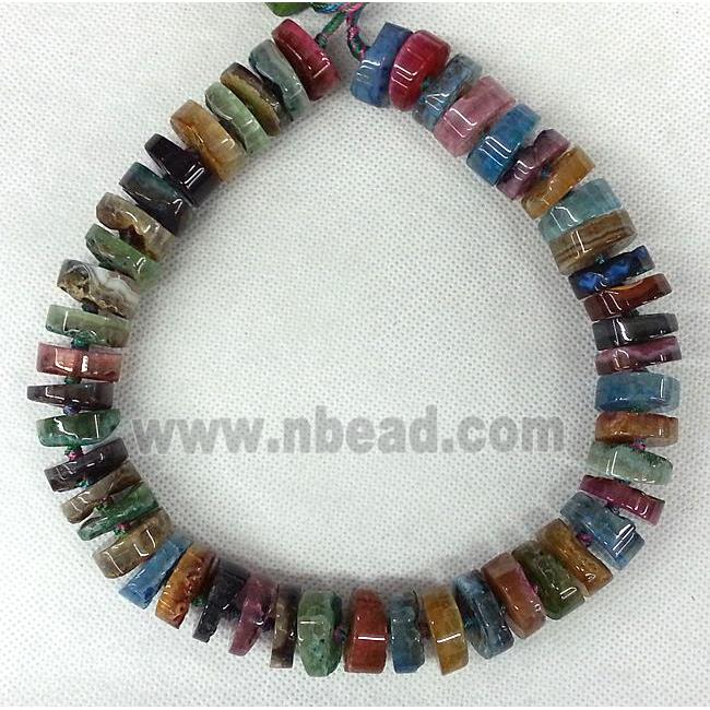 Agate heishi beads, multi color