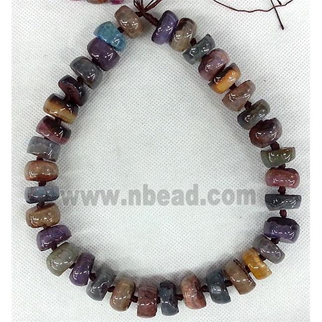 Agate heishi beads, multi color