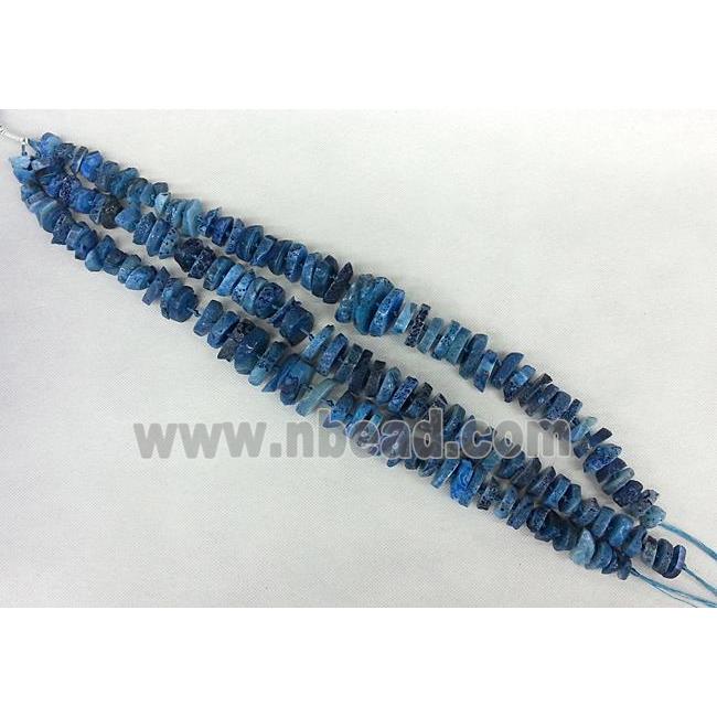 blue Rock Agate beads necklace chain, heishi