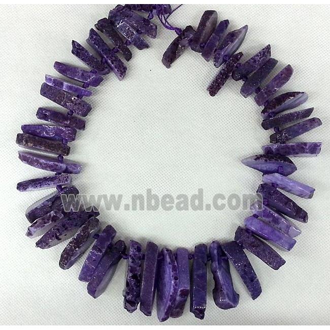 purple Rock Agate heishi bead necklace chain