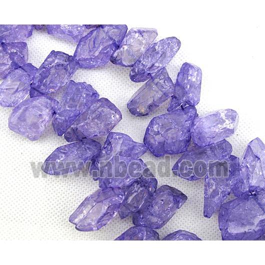 purple Crystal Quartz chip beads, dye