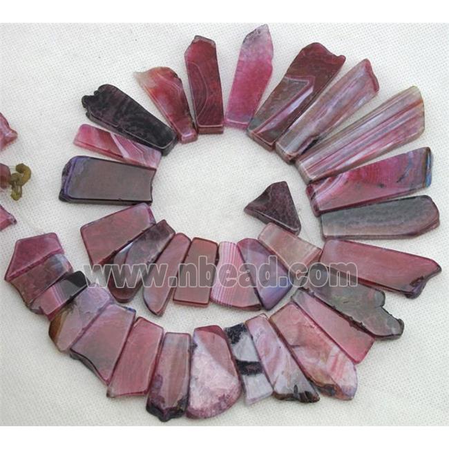 Natural rock agate beads, freeform, pink