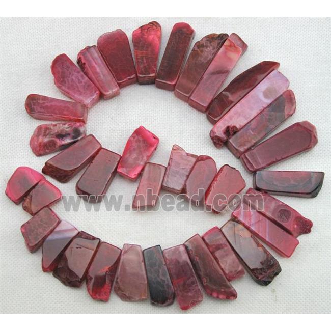Natural rock agate bead, freeform, pink